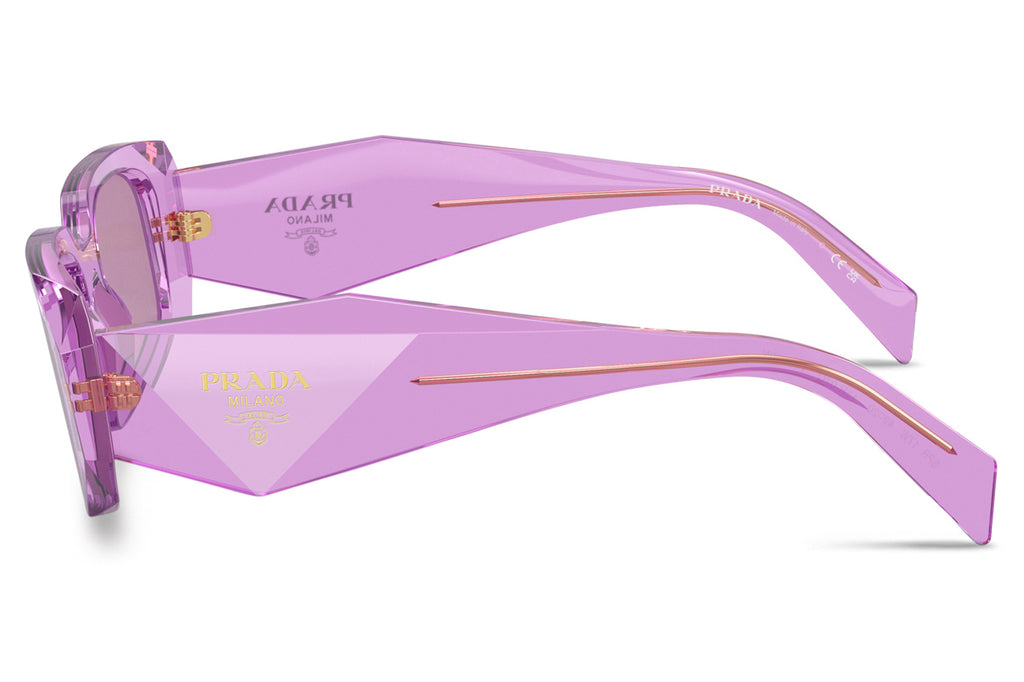 Prada - PR 17WS Sunglasses Transparent Amethyst with Dark Violet Mirror Silver Lenses (13R07Q)