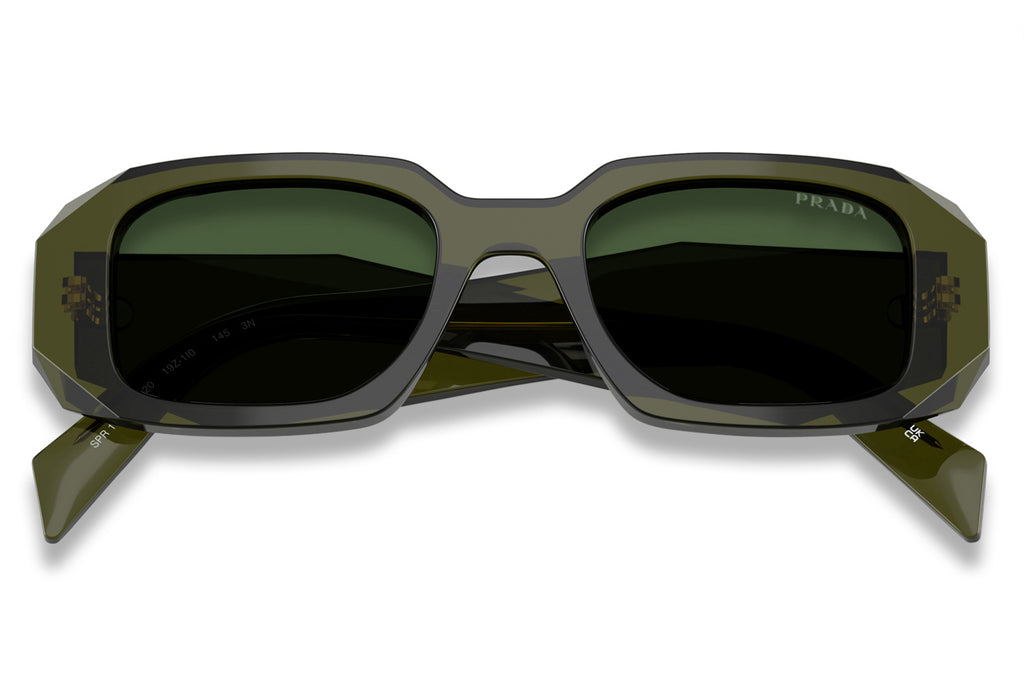 Prada - PR 17WS Sunglasses Transparent Bottle with Dark Green Lenses (19Z1I0)