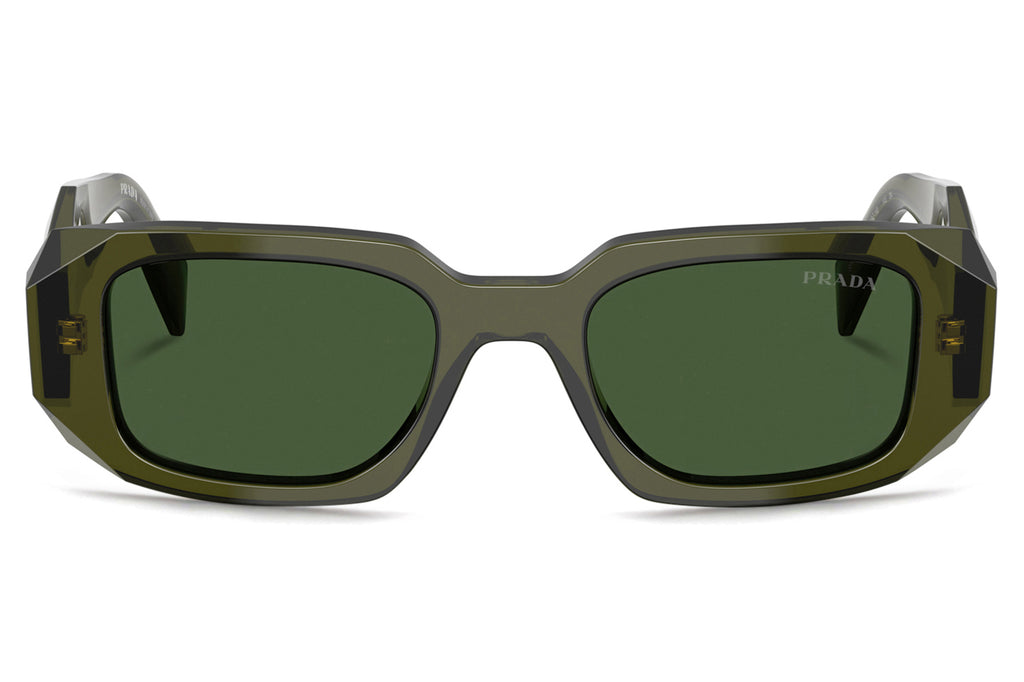 Prada - PR 17WS Sunglasses Transparent Bottle with Dark Green Lenses (19Z1I0)