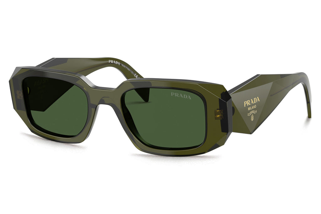 Prada - PR 17WS Sunglasses Transparent Bottle with Dark Green Lenses (19Z1I0)
