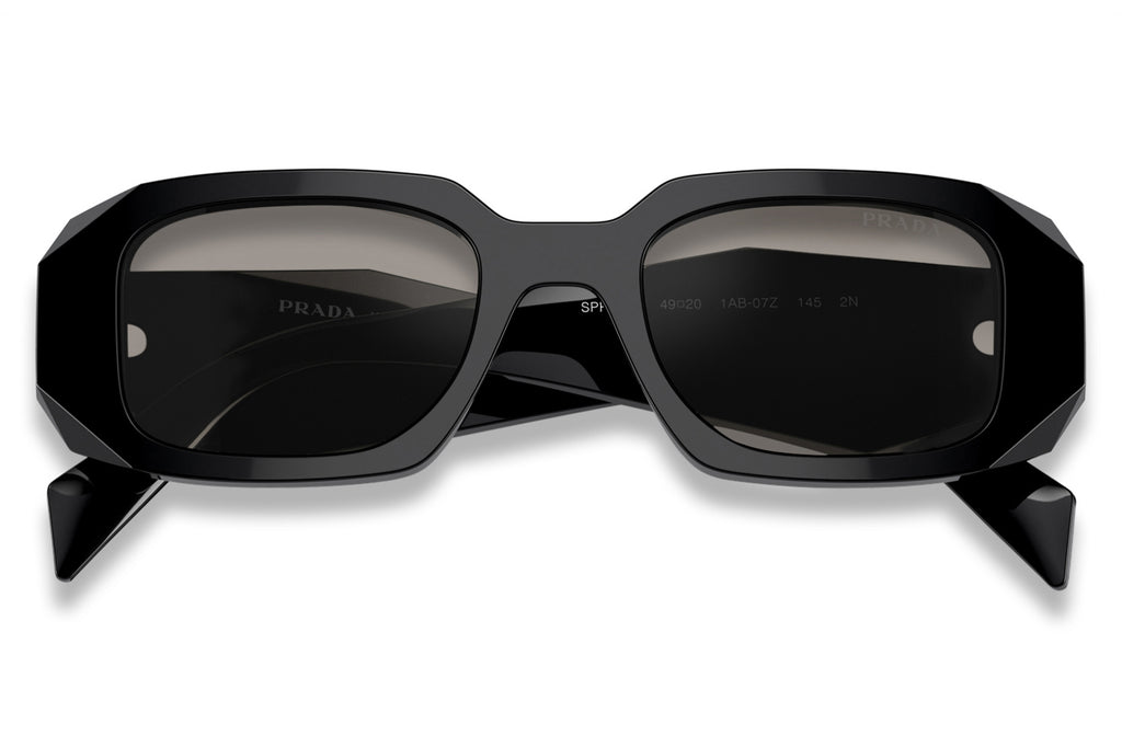 Prada - PR 17WS Sunglasses Black with Multilayer Mirror Black Lenses (1AB07Z)
