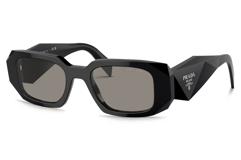 Prada - PR 17WS Sunglasses Black with Multilayer Mirror Black Lenses (1AB07Z)