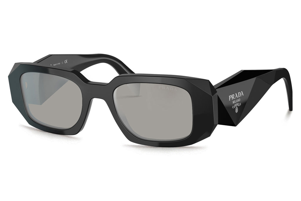 Prada - PR 17WS Sunglasses Black with Light Grey Mirror Silver Lenses (1AB2B0)