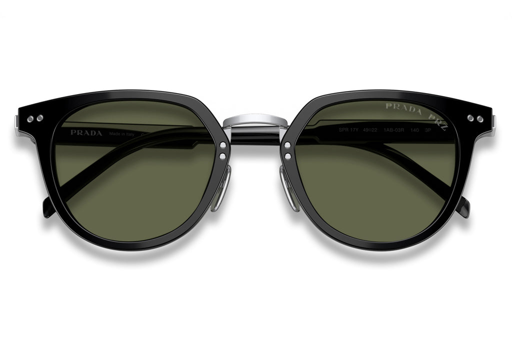 Prada - PR 17YS Sunglasses Black with Green Polar Lenses (1AB03R)