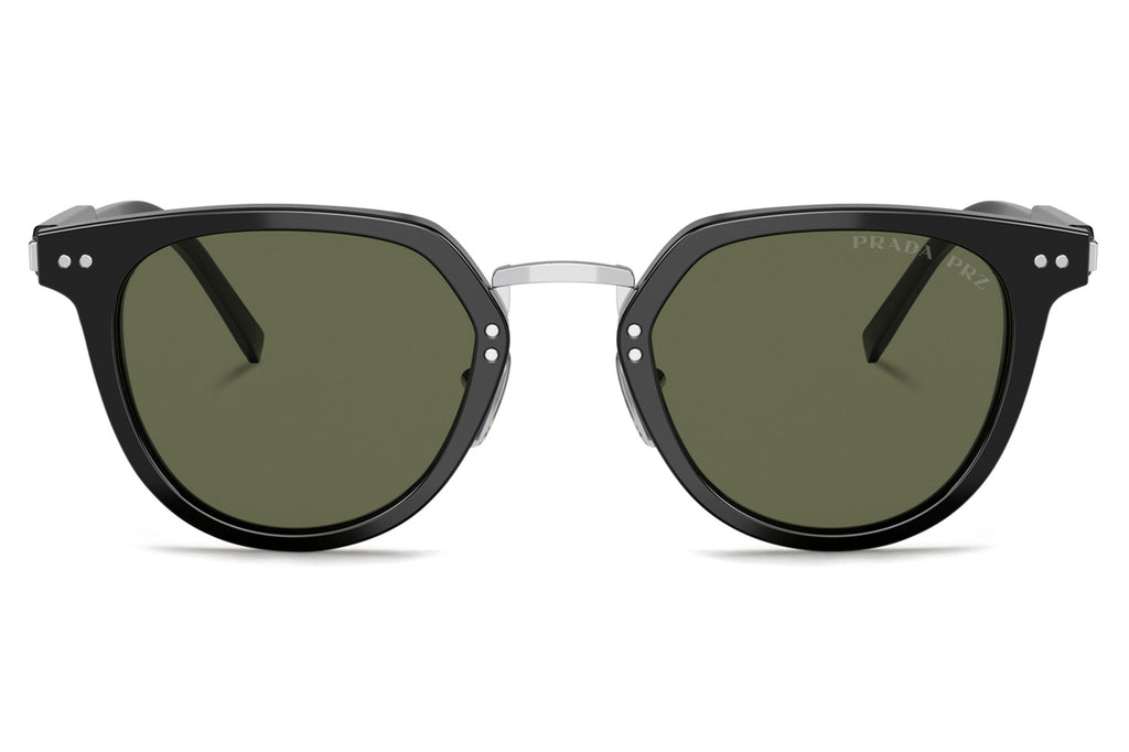 Prada - PR 17YS Sunglasses Black with Green Polar Lenses (1AB03R)