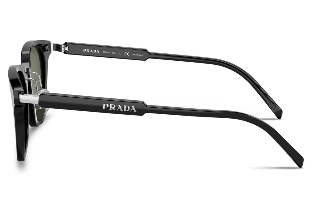 Prada - PR 17YS Sunglasses Black with Green Polar Lenses (1AB03R)