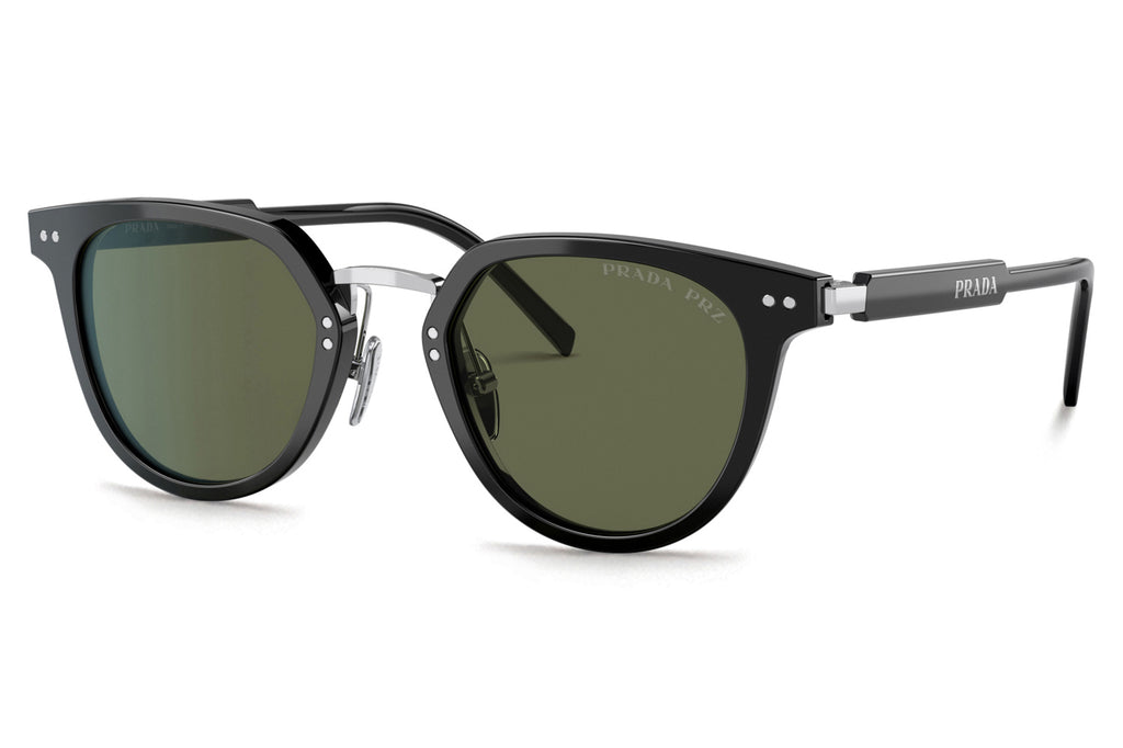 Prada - PR 17YS Sunglasses Black with Green Polar Lenses (1AB03R)