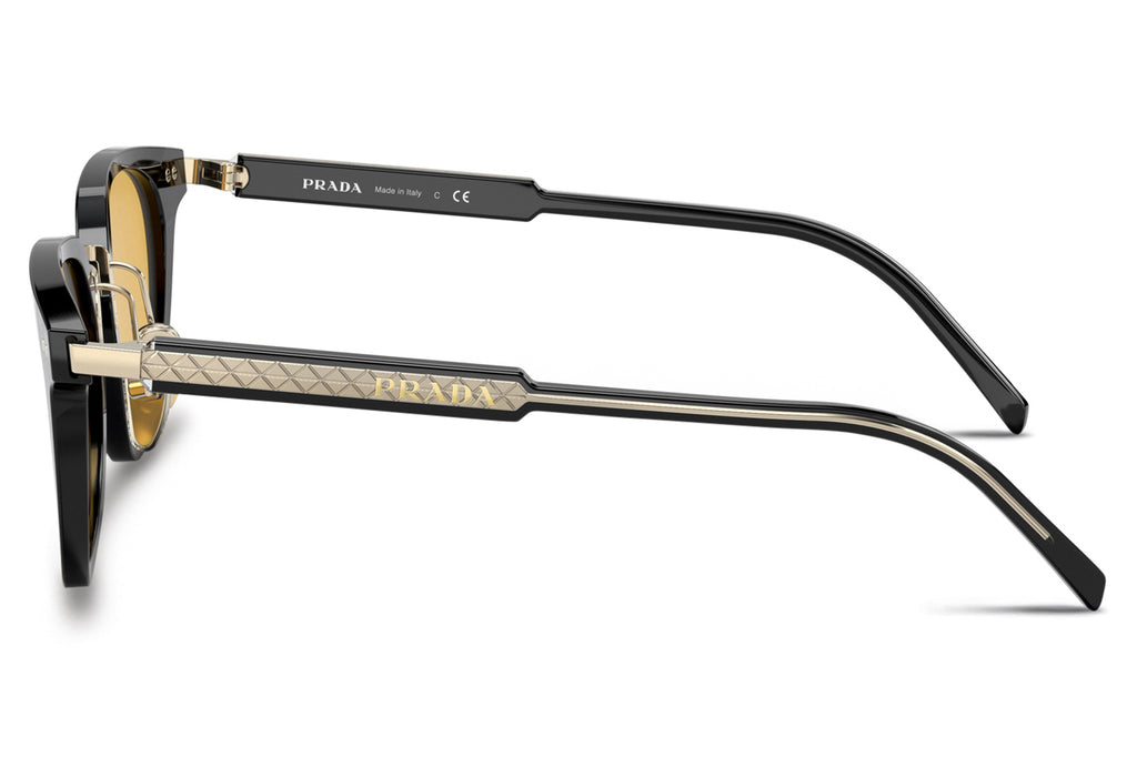Prada - PR 17YS Sunglasses Black with Yellow Orange Lenses (AAV07M)
