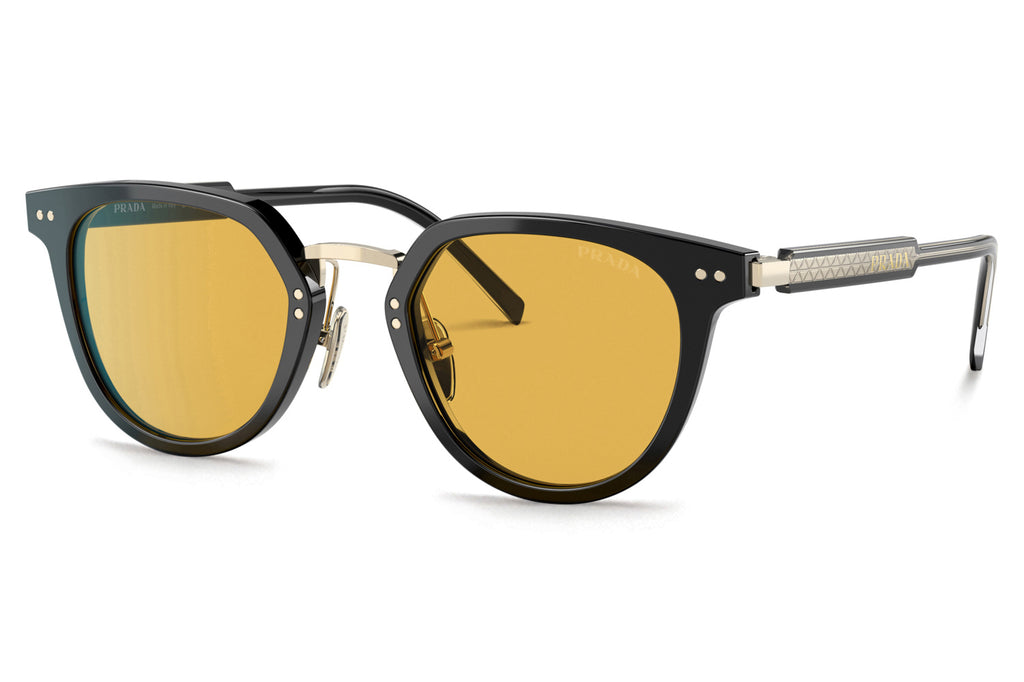 Prada - PR 17YS Sunglasses Black with Yellow Orange Lenses (AAV07M)