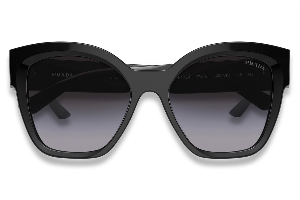 Prada - PR 17ZSF (Low Bridge Fit) Sunglasses Black with Grey Gradient Lenses (1AB09S)