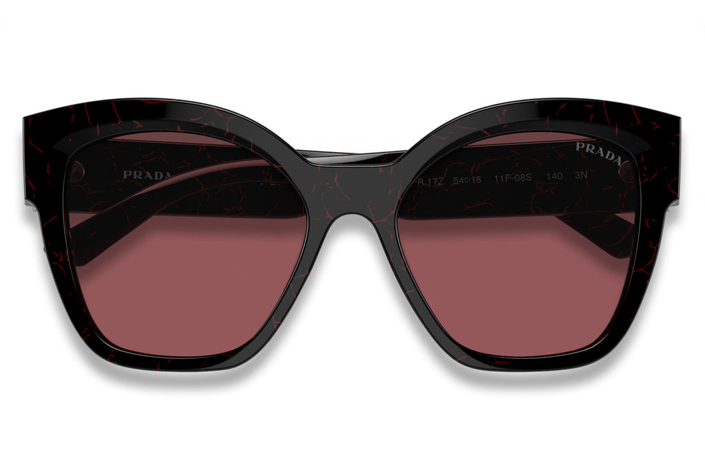 Prada - PR 17ZS Sunglasses Black/Etruscan Marble with Dark Violet Lenses (11F08S)
