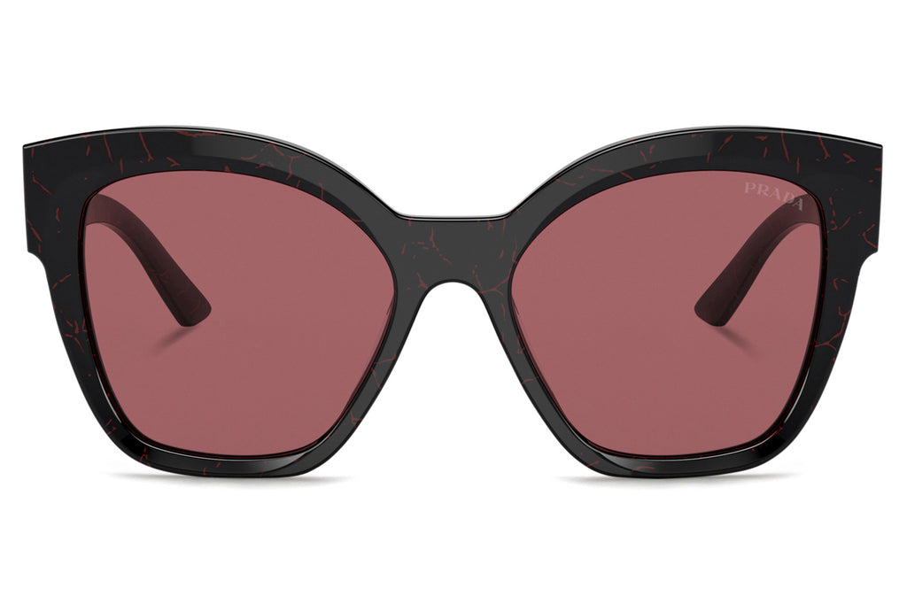 Prada - PR 17ZS Sunglasses Black/Etruscan Marble with Dark Violet Lenses (11F08S)