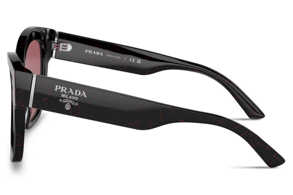 Prada - PR 17ZS Sunglasses Black/Etruscan Marble with Dark Violet Lenses (11F08S)