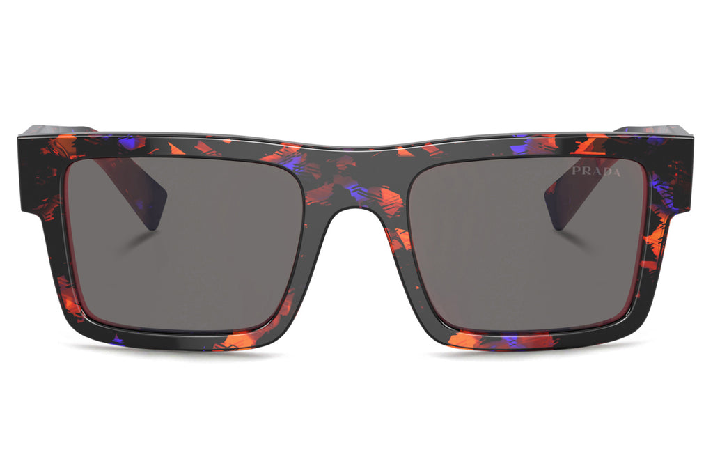 Prada - PR 19WS Sunglasses Abstract Orange with Dark Grey Mirror Blue/Red Lenses (06V40E)