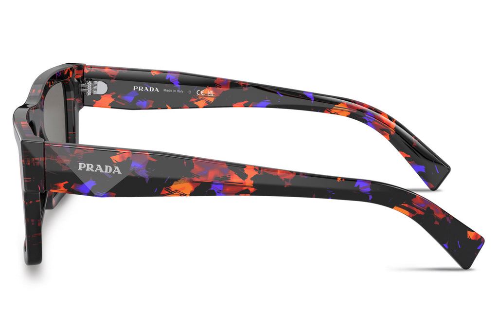 Prada - PR 19WS Sunglasses Abstract Orange with Dark Grey Mirror Blue/Red Lenses (06V40E)