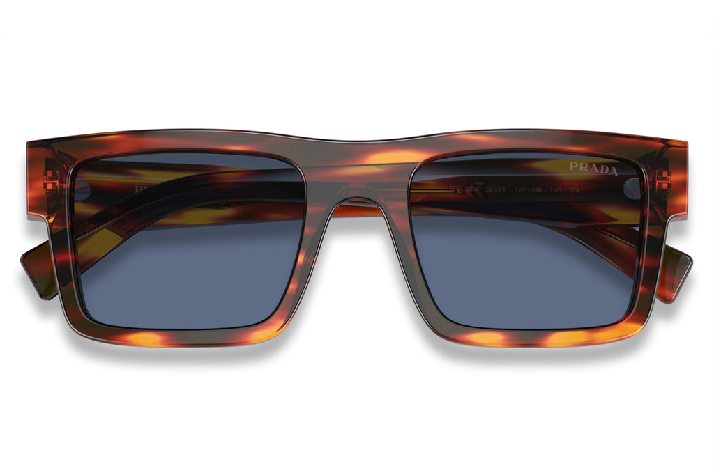 Prada - PR 19WS Sunglasses Striped Radica with Dark Blue Lenses (17R06A)
