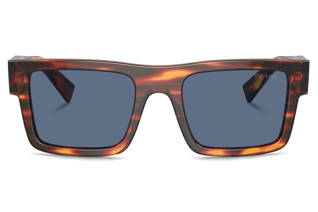 Prada - PR 19WS Sunglasses Striped Radica with Dark Blue Lenses (17R06A)