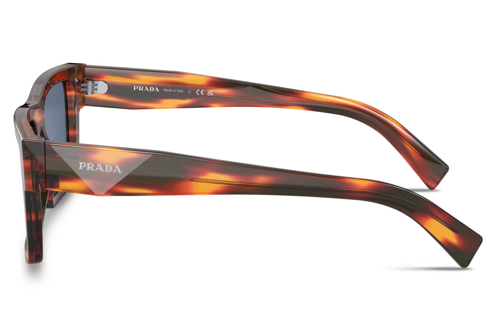 Prada - PR 19WS Sunglasses Striped Radica with Dark Blue Lenses (17R06A)