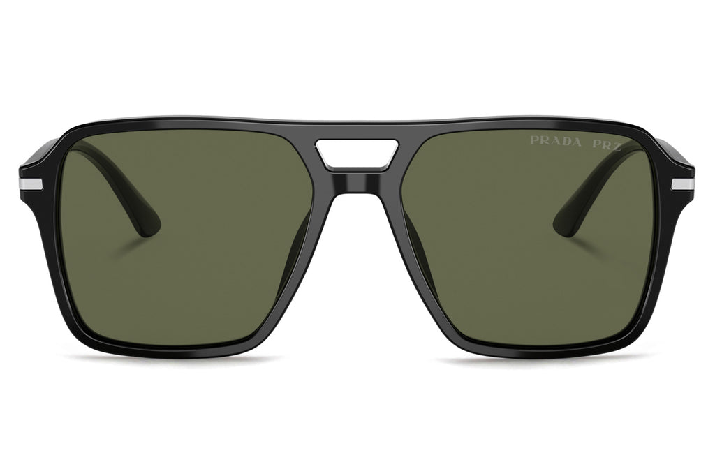 Prada - PR 20YS Sunglasses Black with Green Polar Lenses (1AB03R)