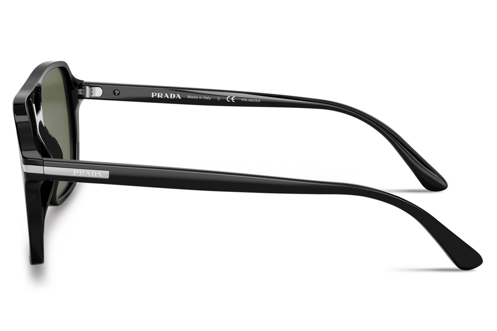 Prada - PR 20YS Sunglasses Black with Green Polar Lenses (1AB03R)