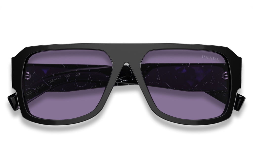Prada - PR 22YS Sunglasses Black with Violet Mirror Internal Silver Lenses (1AB05Q)