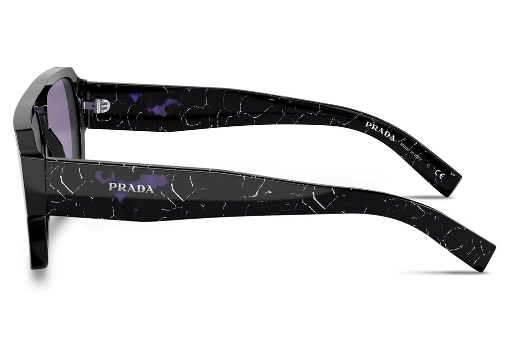 Prada - PR 22YS Sunglasses Black with Violet Mirror Internal Silver Lenses (1AB05Q)