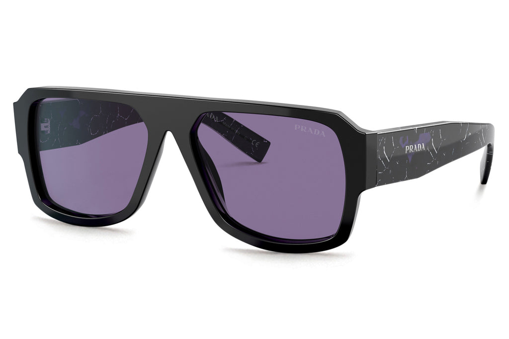 Prada - PR 22YS Sunglasses Black with Violet Mirror Internal Silver Lenses (1AB05Q)