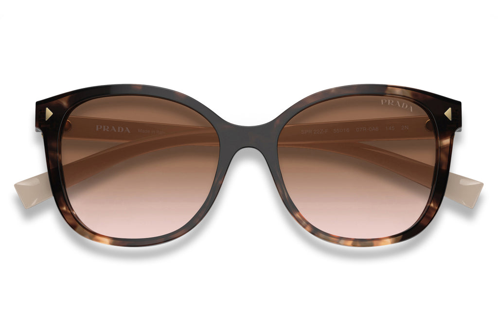 Prada - PR 22ZSF (Low Bridge Fit) Sunglasses Caramel Tortoise with Brown Gradient Lenses (07R0A6)