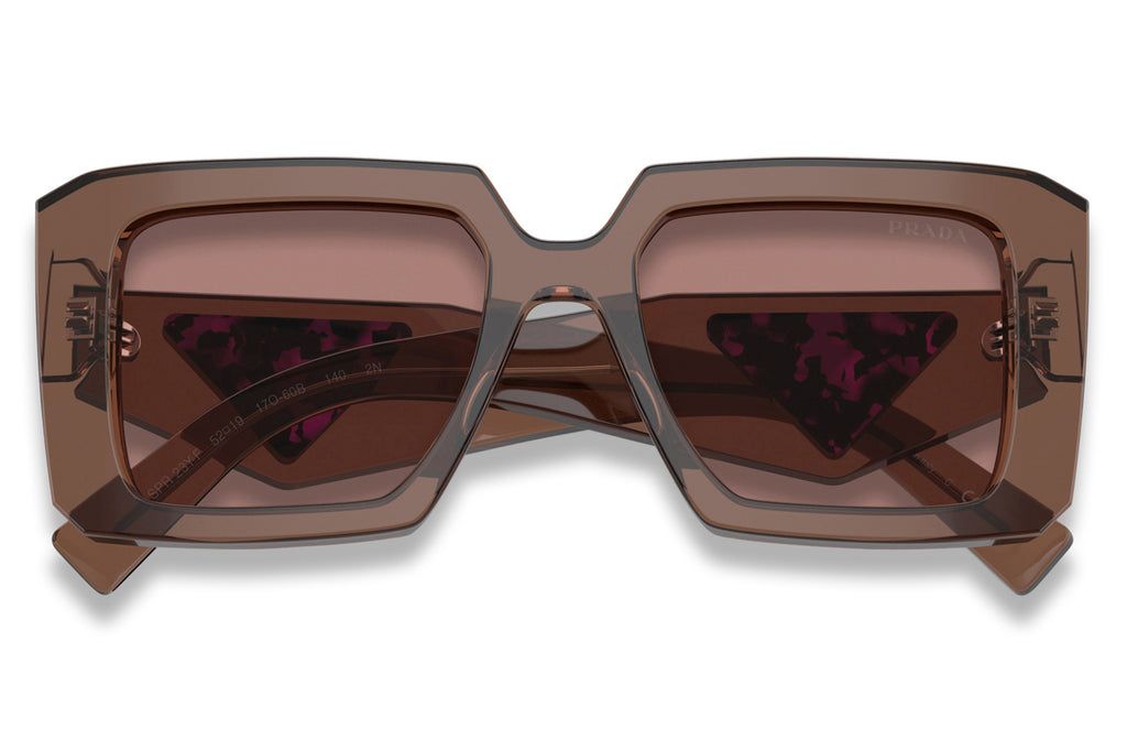Prada - PR 23YSF (Low Bridge Fit) Sunglasses Transparent Brown with Light Brown Lenses (17O60B)