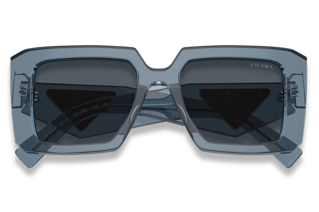 Prada - PR 23YSF (Low Bridge Fit) Sunglasses Transparent Graphite with Dark Grey Lenses (19O70B)