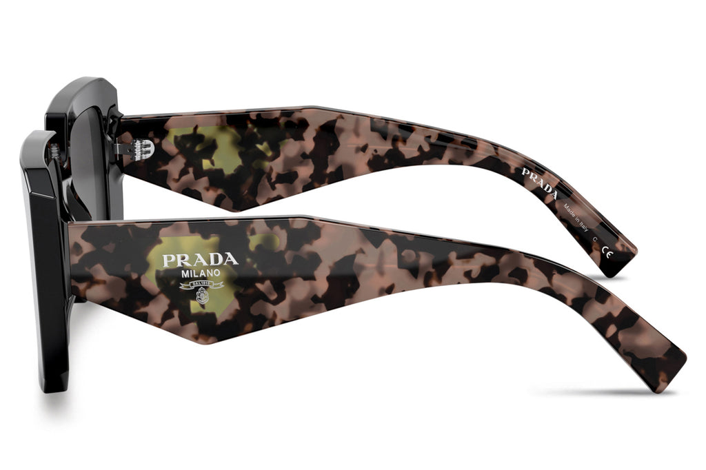 Prada - PR 23YSF (Low Bridge Fit) Sunglasses Black with Dark Grey Lenses (1AB5S0)