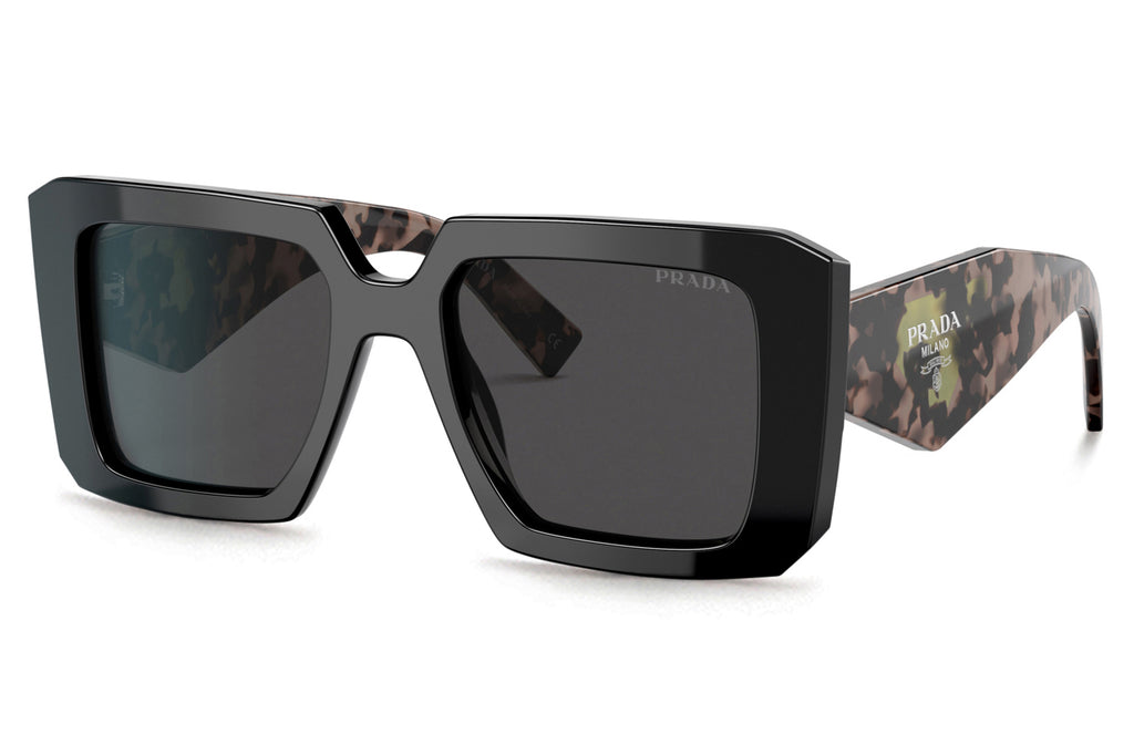 Prada - PR 23YSF (Low Bridge Fit) Sunglasses Black with Dark Grey Lenses (1AB5S0)