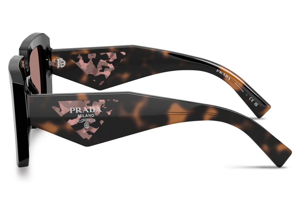 Prada - PR 23YSF (Low Bridge Fit) Sunglasses Black with Light Brown Lenses (27B60B)