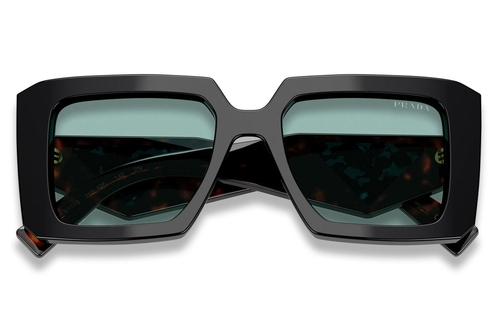 Prada - PR 23YS Sunglasses Black  with Petrol Green Lenses (26B40K)