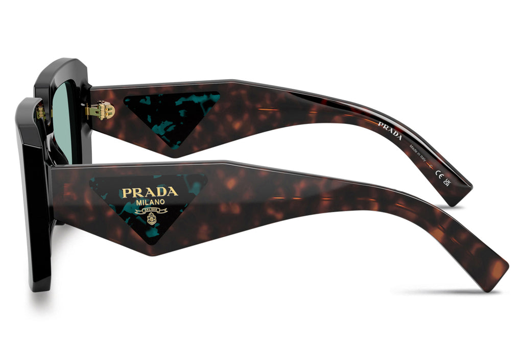 Prada - PR 23YS Sunglasses Black  with Petrol Green Lenses (26B40K)