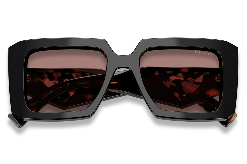 Prada - PR 23YS Sunglasses Black with Light Brown Lenses (27B60B)