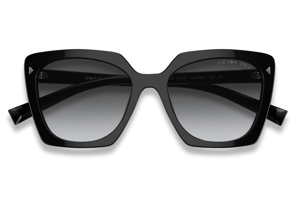 Prada - PR 23ZSF Sunglasses Black with Grey Gradient Polar Lenses (1AB5W1)