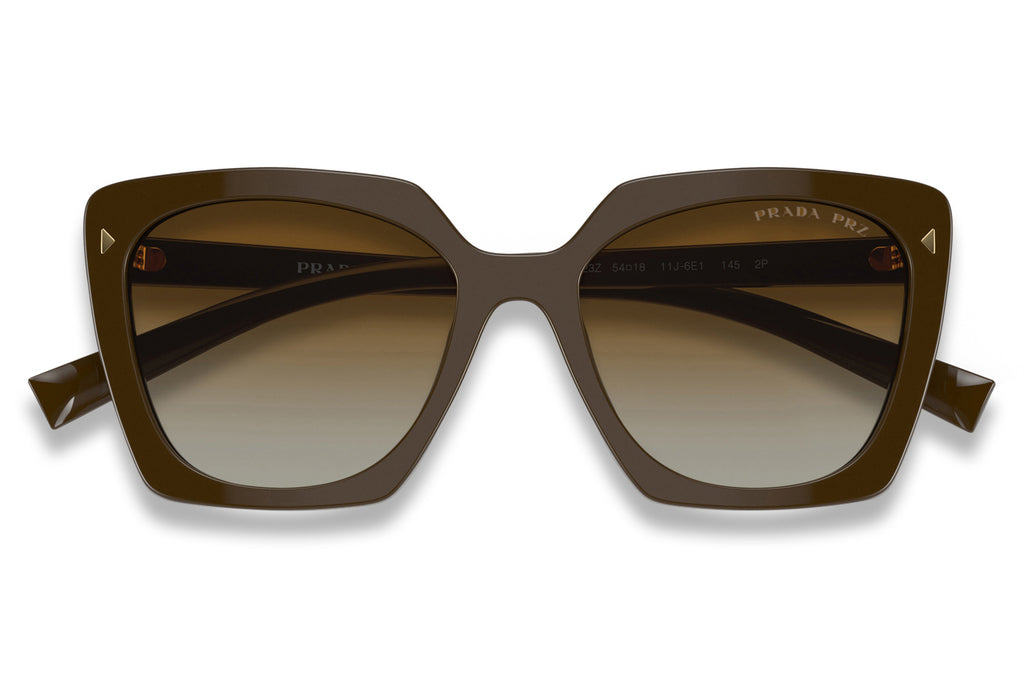 Prada - PR 23ZS Sunglasses Loden with Brown Gradient Polar Lenses (11J6E1)