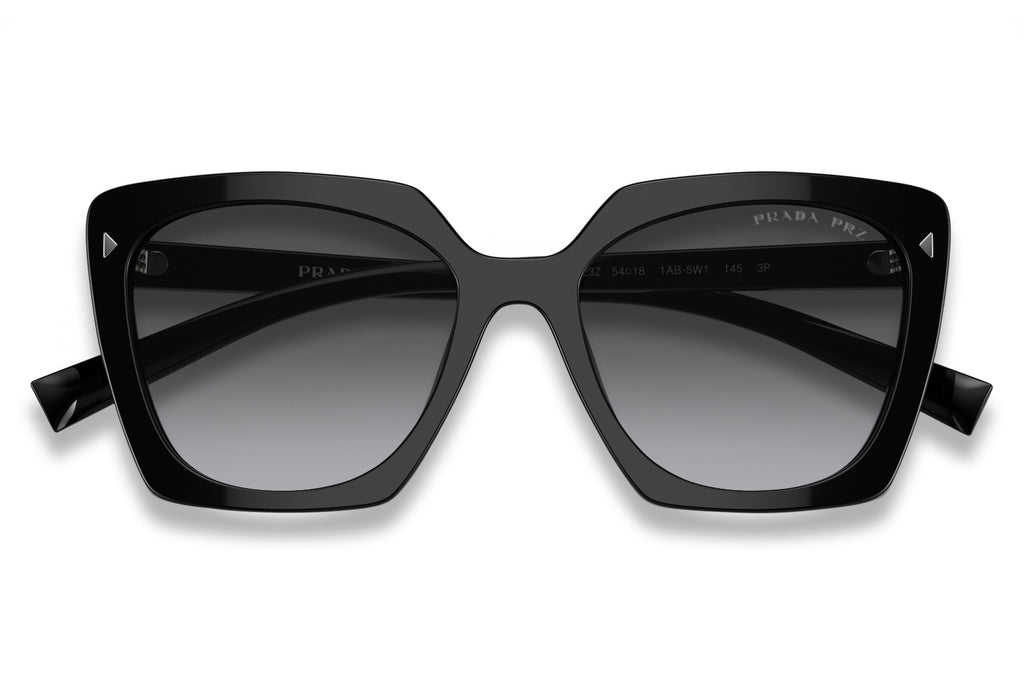 Prada - PR 23ZS Sunglasses Black with Grey Gradient Polar Lenses (1AB5W1)