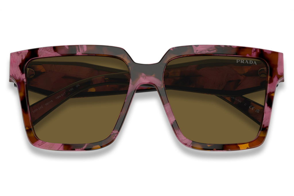 Prada - PR 24ZS Sunglasses Tortoise Cognac Begonia with Dark Brown Lenses (18N01T)