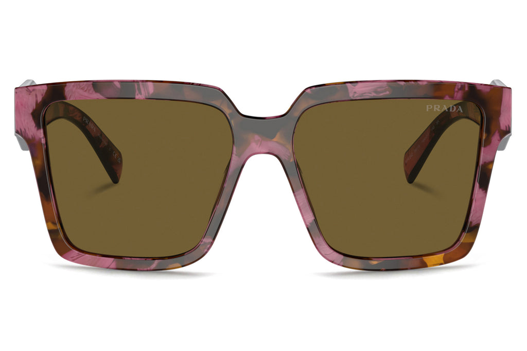 Prada - PR 24ZS Sunglasses Tortoise Cognac Begonia with Dark Brown Lenses (18N01T)