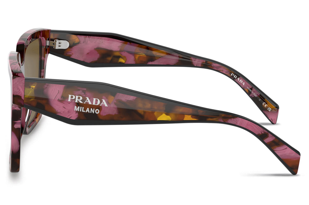 Prada - PR 24ZS Sunglasses Tortoise Cognac Begonia with Dark Brown Lenses (18N01T)