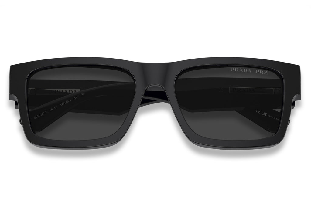 Prada - PR 25ZSF Sunglasses Black with Black Polar Lenses (1AB08G)