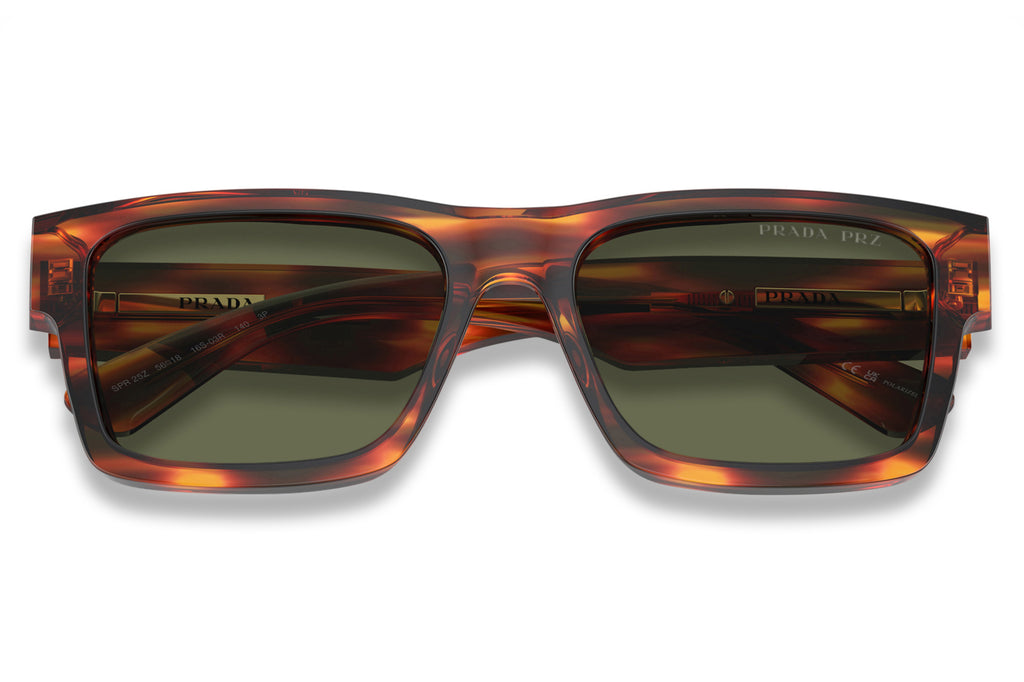Prada - PR 25ZS Sunglasses Striped Briar Tortoise with Green Polar Lenses (16S03R)