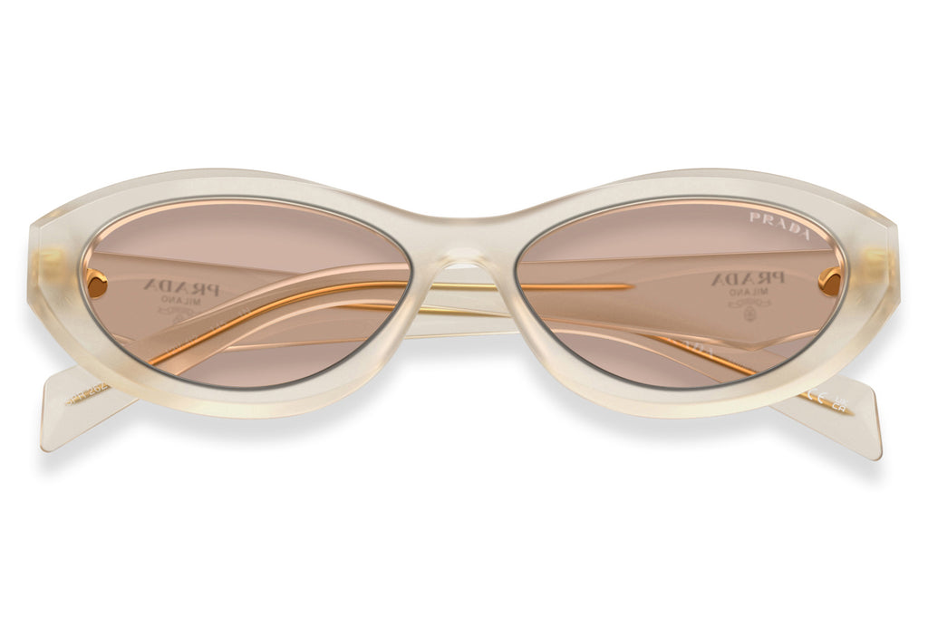 Prada - PR 26ZSF Sunglasses Opal Milk with Dark Brown Lenses (12V4I2)
