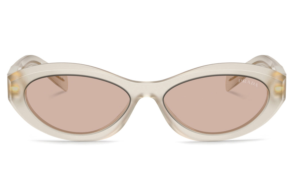 Prada - PR 26ZSF Sunglasses Opal Milk with Dark Brown Lenses (12V4I2)