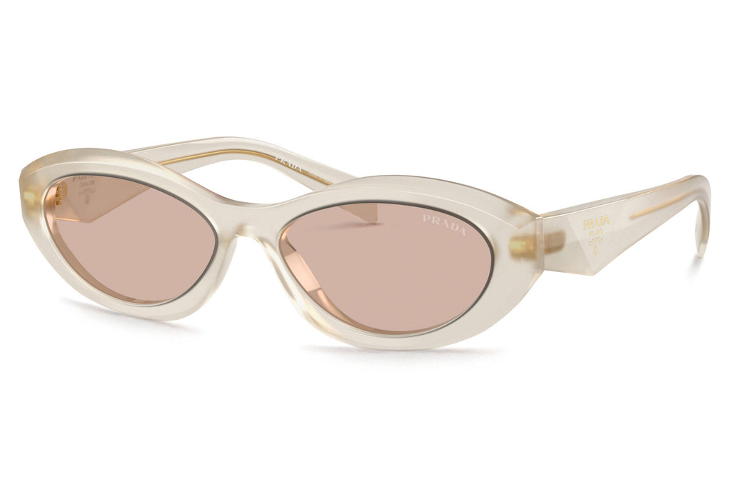 Prada - PR 26ZSF Sunglasses Opal Milk with Dark Brown Lenses (12V4I2)