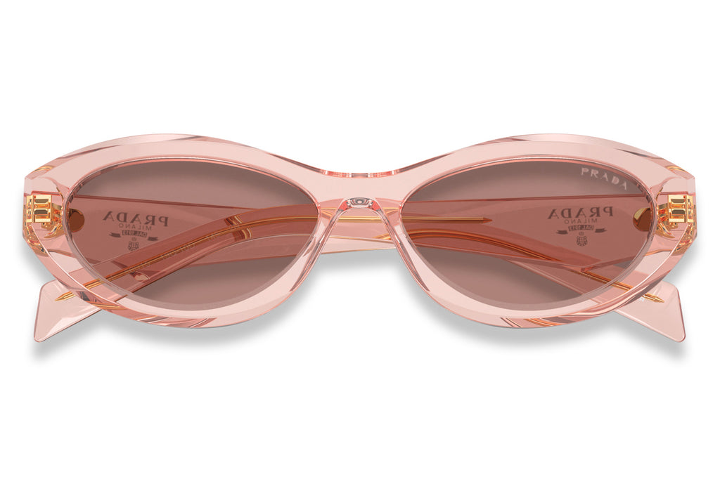 Prada - PR 26ZSF Sunglasses Transparent Peach with Light Brown Lenses (19Q10D)