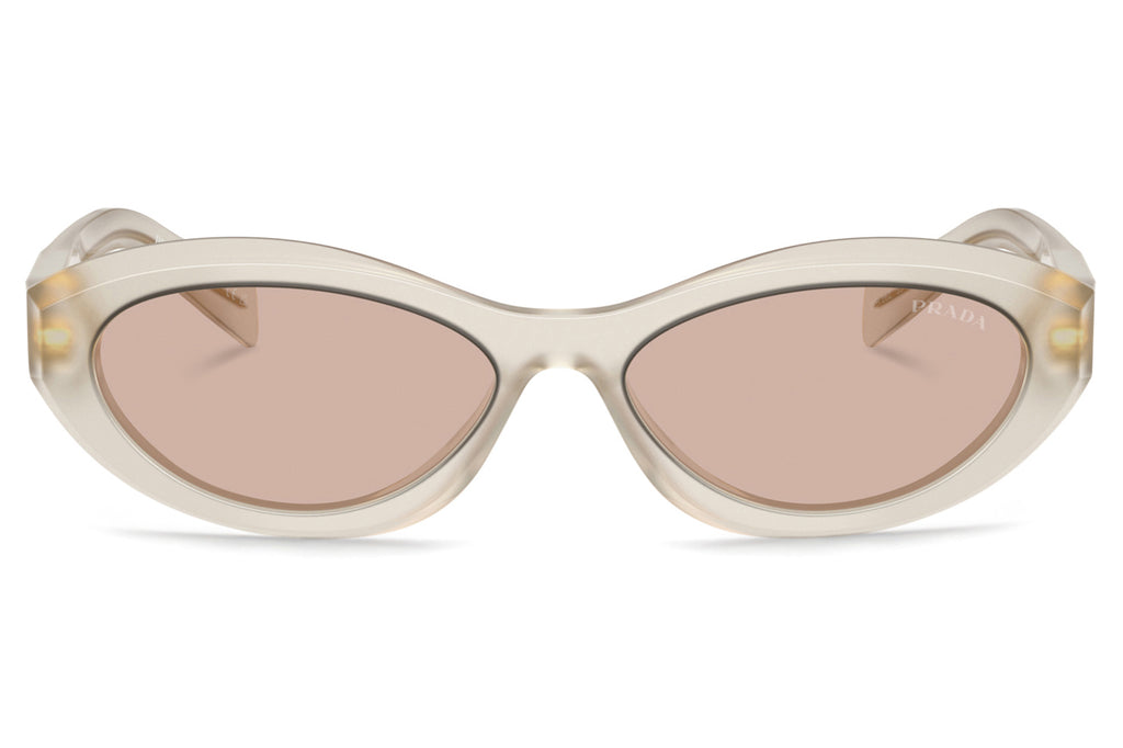 Prada - PR 26ZS Sunglasses Opal Milk with Dark Brown Lenses (12V4I2)