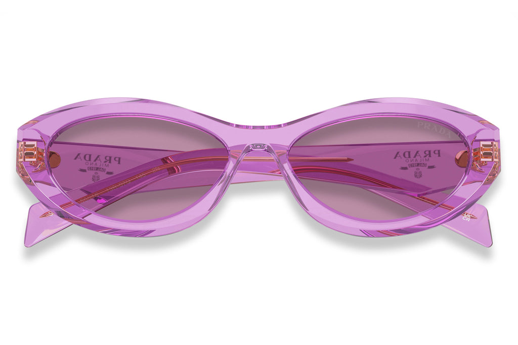Prada - PR 26ZS Sunglasses Transparent Amethyst with Dark Violet Mirror Silver Lenses (13R07Q)